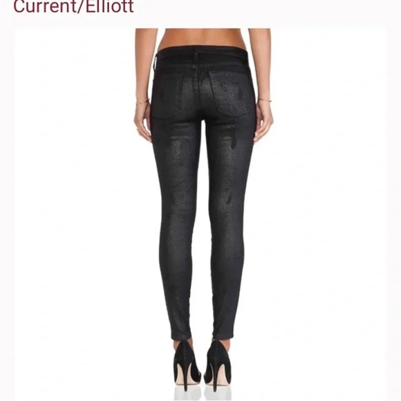 Current Elliott Skinny Ankle Trucker Coating Jean - Picture 3 of 10